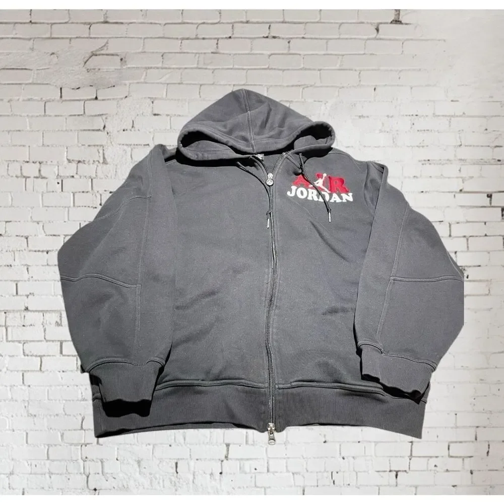 RARE Nike Air Jordan Hoodie Wing front Zip Streetwear Oversized Men’s Small